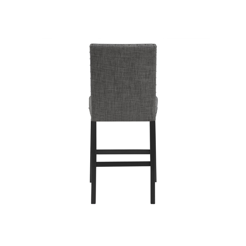 Global Furniture USA D1622 Gray Fabric Seat Bar Stools - Set of Two