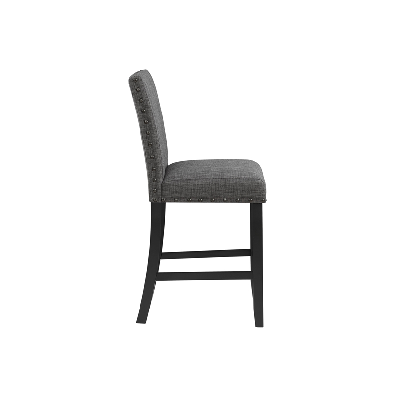 Global Furniture USA D1622 Gray Fabric Seat Bar Stools - Set of Two
