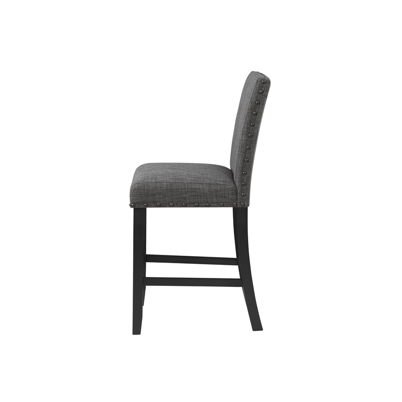 Global Furniture USA D1622 Gray Fabric Seat Bar Stools - Set of Two