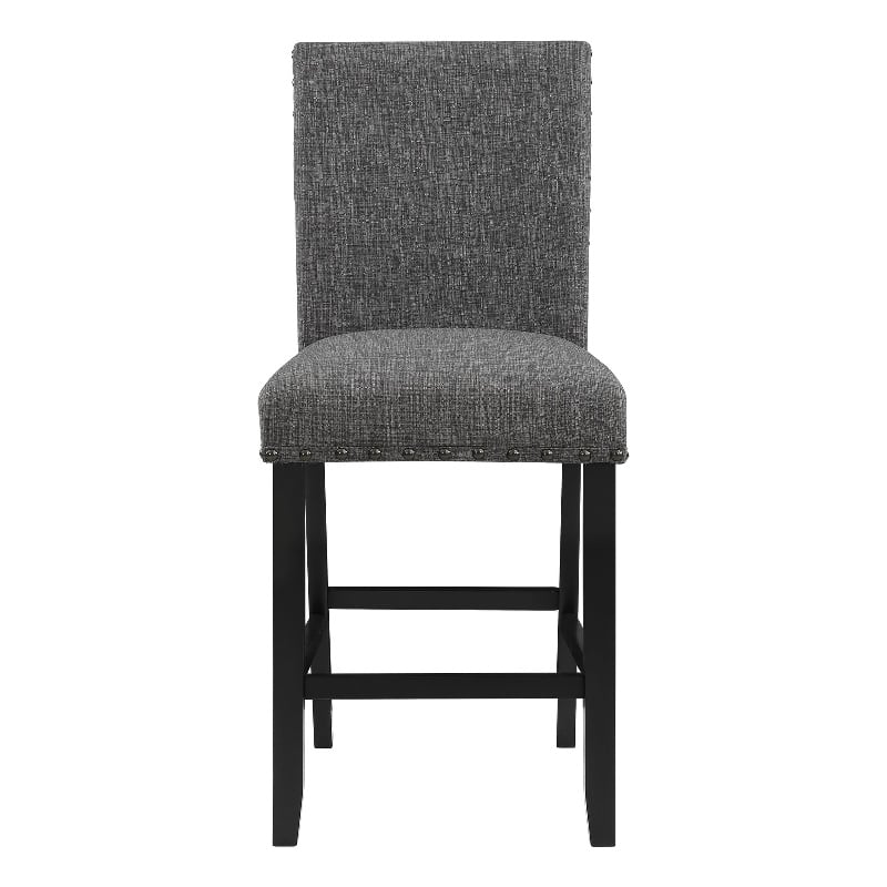 Global Furniture USA D1622 Gray Fabric Seat Bar Stools - Set of Two