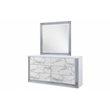 Global Furniture USA Ylime White High Gloss Marble Dresser With LED