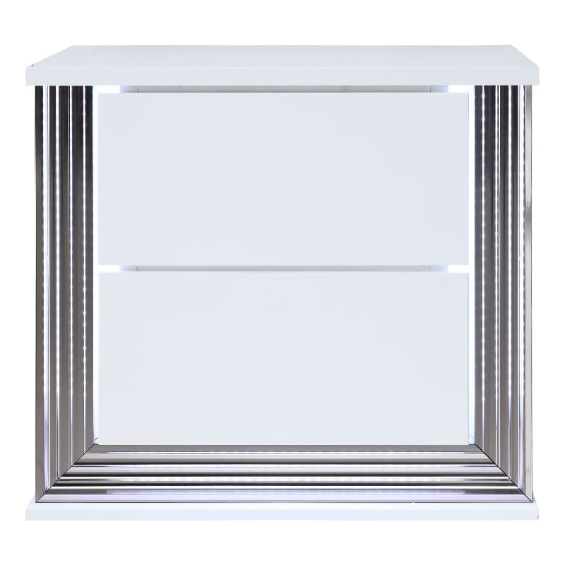 Global Furniture USA Ylime Smooth White Engineered Wood Nightstand With LED