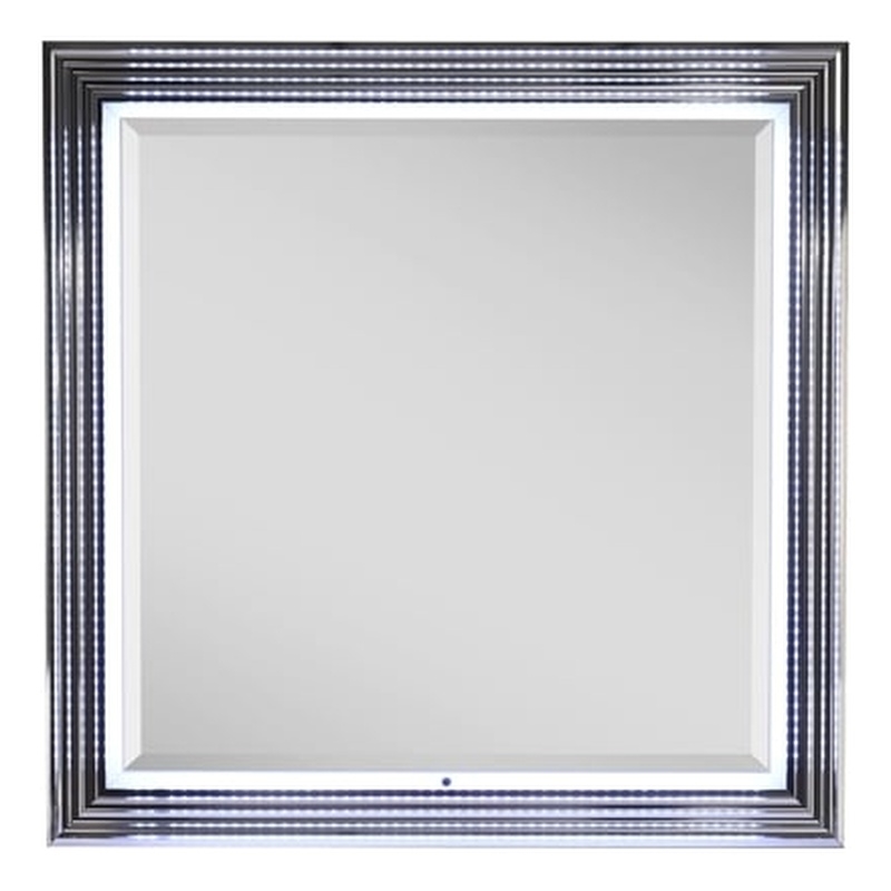 Global Furniture USA Ylime Smooth White Engineered Wood Mirror With LED