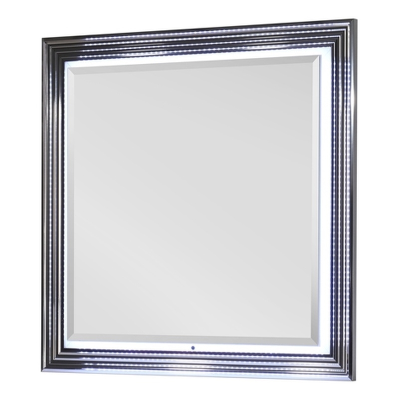 Global Furniture USA Ylime Smooth White Engineered Wood Mirror With LED