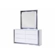 Global Furniture USA Ylime Metallic Smooth White Dresser with LED