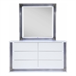 Global Furniture USA Ylime Metallic Smooth White Dresser with LED