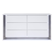 Global Furniture USA Ylime Metallic Smooth White Dresser with LED