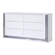 Global Furniture USA Ylime Metallic Smooth White Dresser with LED