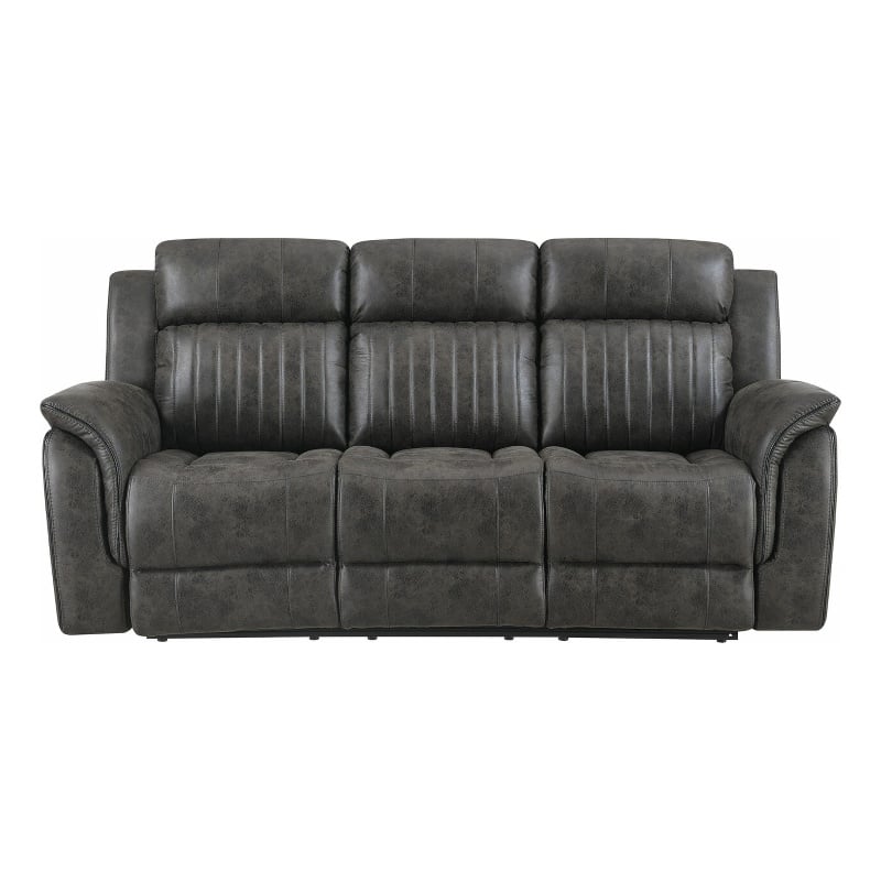 Global Furniture USA U8517 Charcoal Gray Fabric Reclining Sofa
