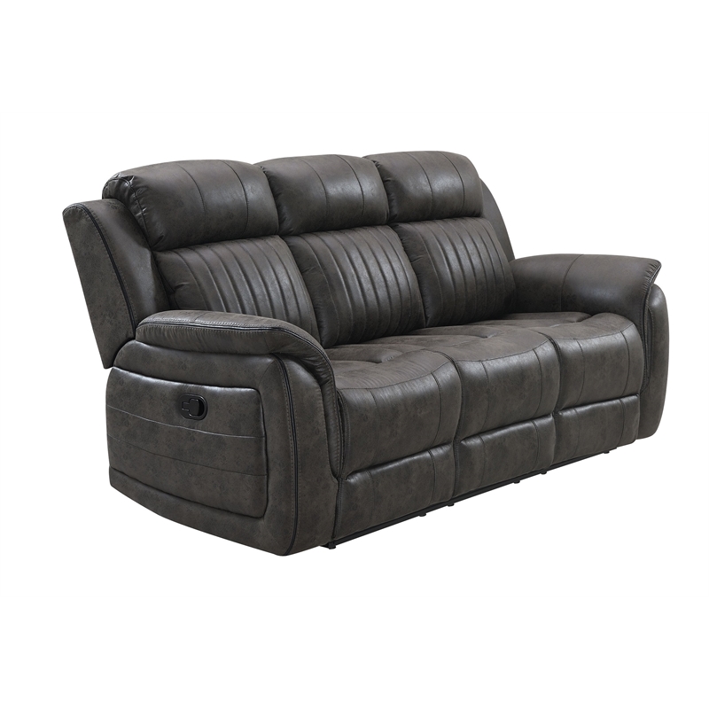 Global Furniture USA U8517 Charcoal Gray Fabric Reclining Sofa