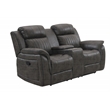 Global Furniture USA U8517 Gray Fabric Console Reclining Loveseat