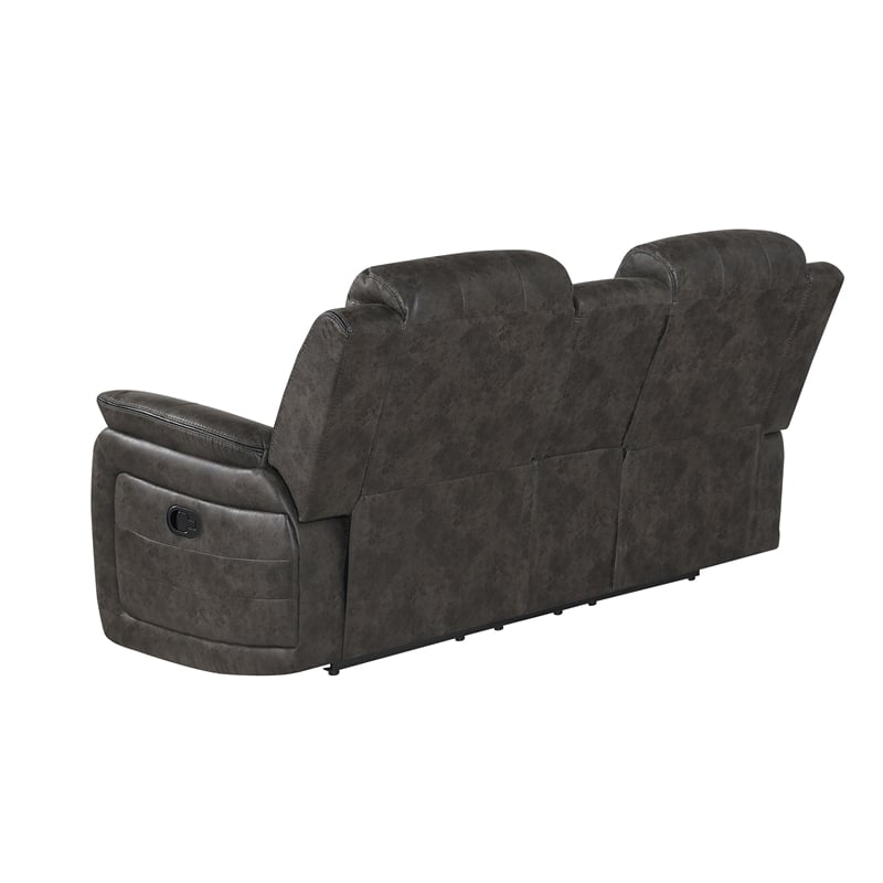 Global Furniture USA U8517 Gray Fabric Console Reclining Loveseat