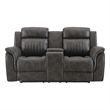 Global Furniture USA U8517 Gray Fabric Console Reclining Loveseat