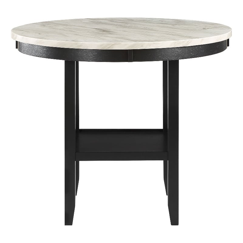 Global Furniture USA D40011 Light Gray Marble Top Bar Table with Built-In Shelf