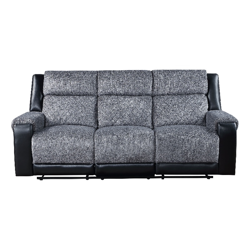 Global Furniture USA U5914 Gray/Black Fabric Reclining Sofa