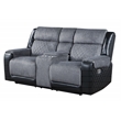 Global Furniture USA U5914 Gray/Black Fabric Console Reclining Loveseat