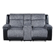 Global Furniture USA U5914 Gray/Black Fabric Console Reclining Loveseat