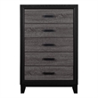 Global Furniture USA Lisbon Gray and Black Wooden 5-Drawer Chest
