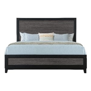 Global Furniture USA Lisbon Dark Gray and Black Wooden King Bed