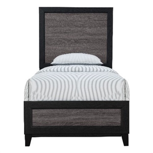 Global Furniture USA Lisbon Engineered Wood Twin Bed in Dark Gray/Black