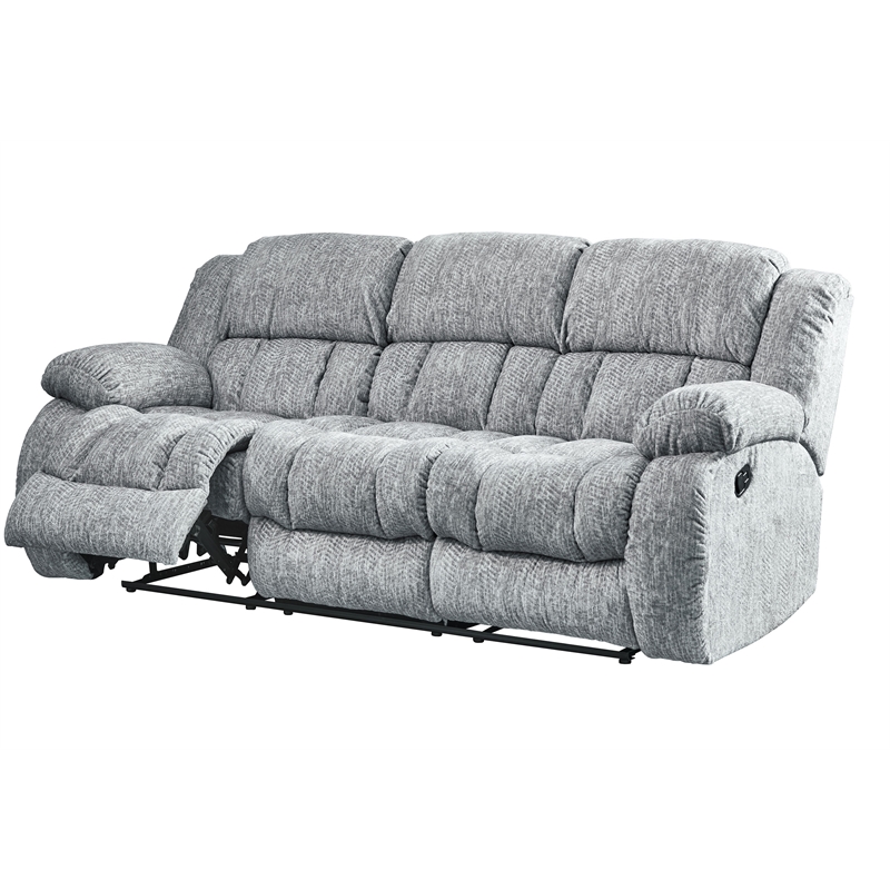 Global Furniture USA U250 Light Gray Upholstered Fabric Reclining Sofa