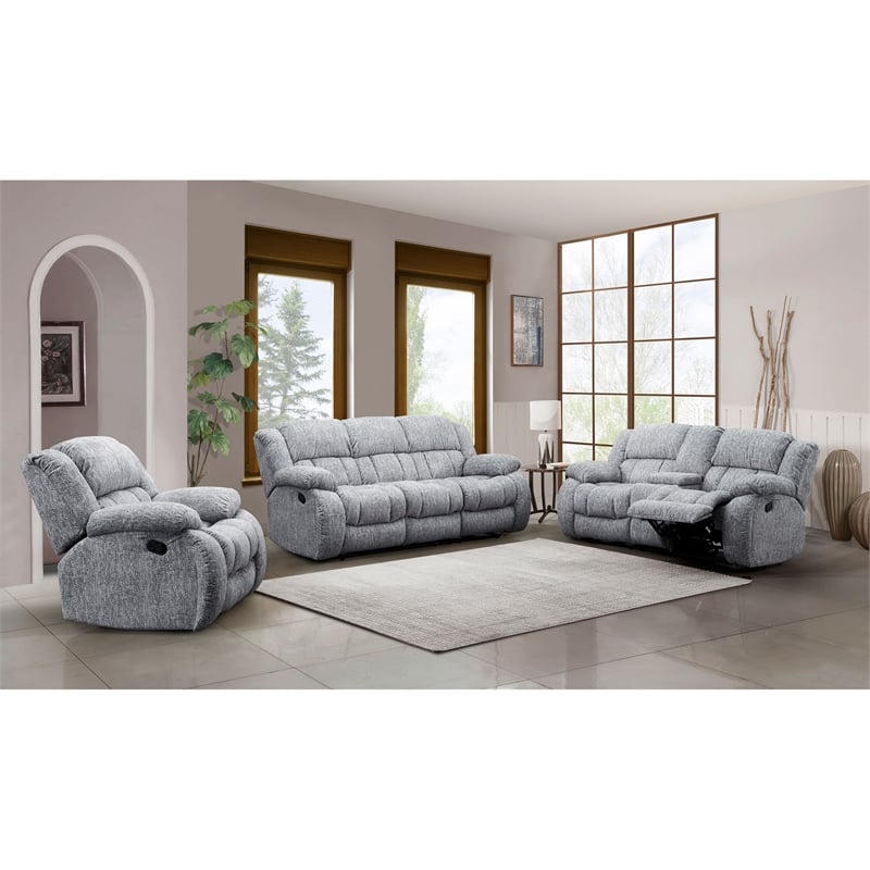 Global Furniture USA U250 Gray Fabric Glider Recliner