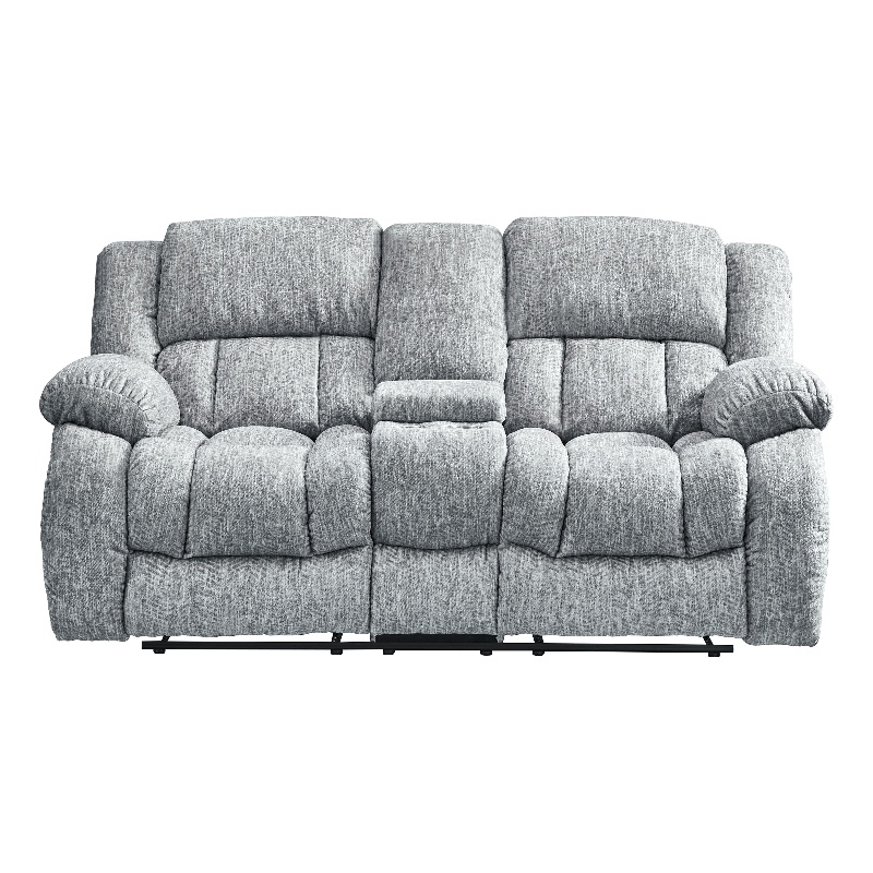Global Furniture USA U250 Gray Fabric Console Reclining Loveseat