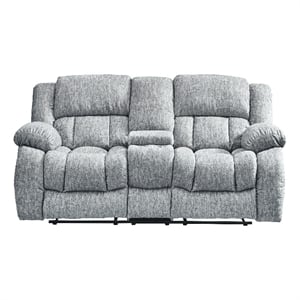 Global Furniture USA U250 Gray Fabric Console Reclining Loveseat