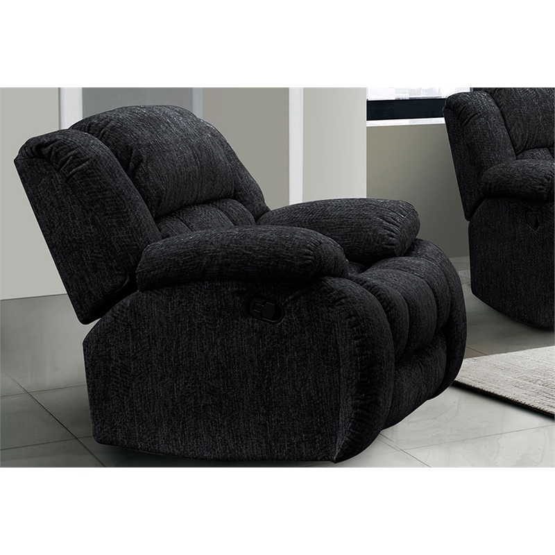 Global Furniture U250 Ebony Fabric Glider Recliner