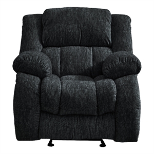 global furniture u250 ebony fabric glider recliner