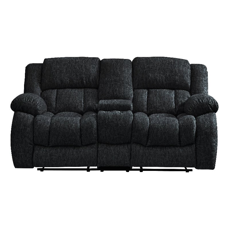 Global Furniture USA U250 Ebony Fabric Console Reclining Loveseat