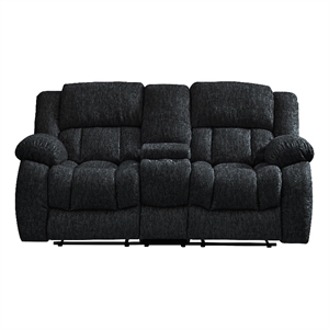Global Furniture USA U250 Ebony Fabric Console Reclining Loveseat