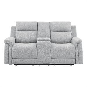 Global Furniture USA U1797 Gray Fabric Console Reclining Loveseat