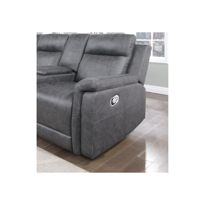 Global Furniture USA U1797 Gray Beige Fabric Sectional