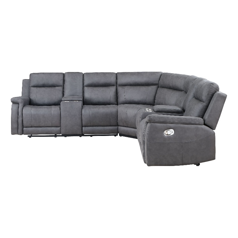 Global Furniture USA U1797 Gray Beige Fabric Sectional