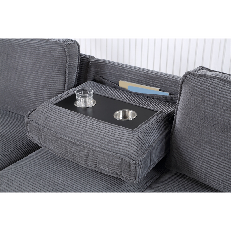 Global Furniture USA U0203 Light Gray Fabric Pull Out Sofa Bed
