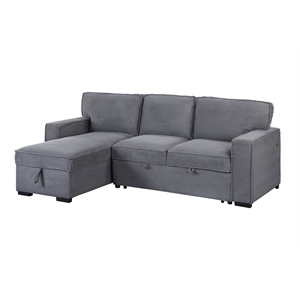 Global Furniture USA U0203 Light Gray Fabric Pull Out Sofa Bed