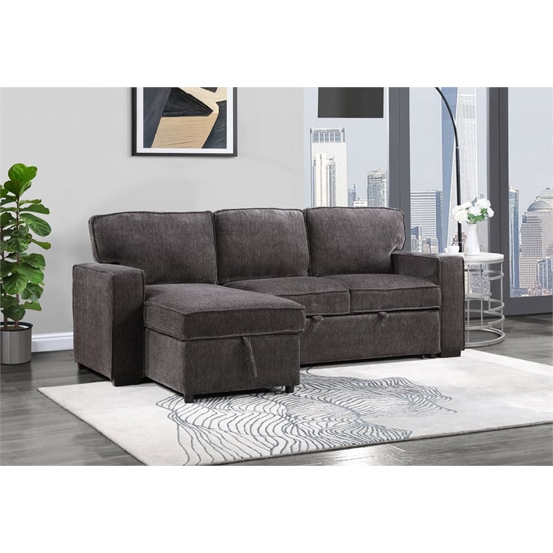 Global Furniture USA U0203 Dark Gray Fabric Pull Out Sofa Bed