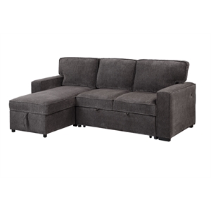 Global Furniture USA U0203 Dark Gray Fabric Pull Out Sofa Bed