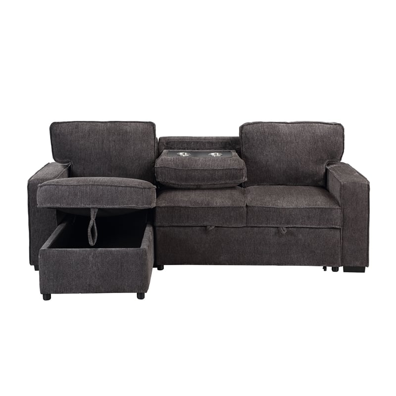 Global Furniture USA U0203 Dark Gray Fabric Pull Out Sofa Bed