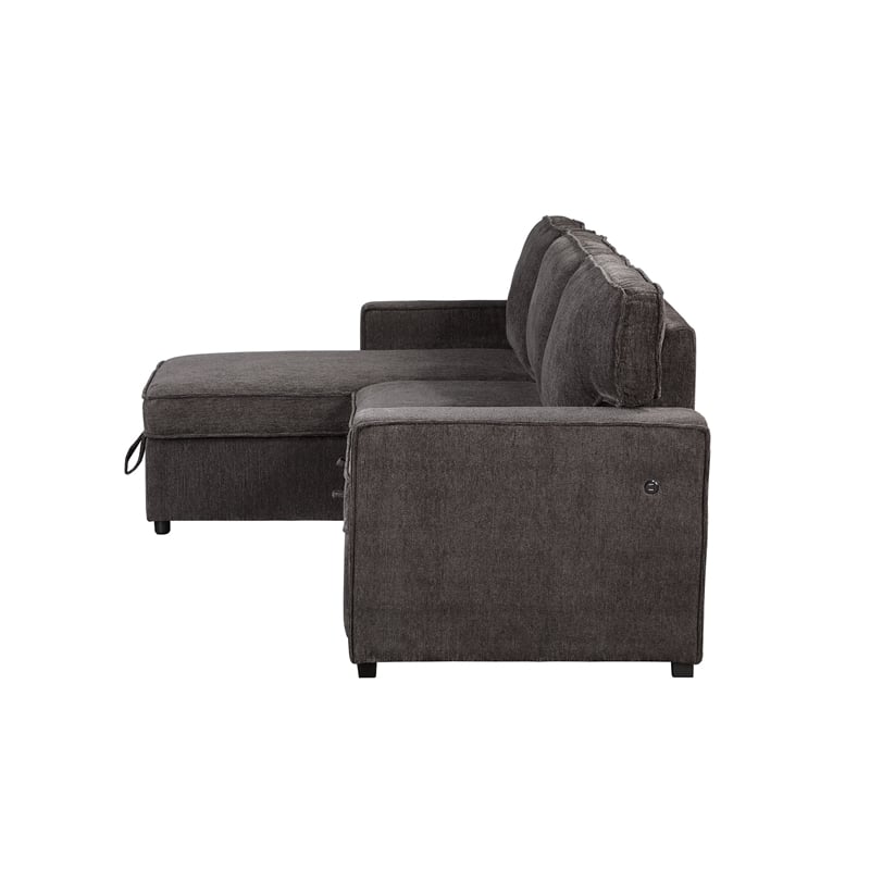 Global Furniture USA U0203 Dark Gray Fabric Pull Out Sofa Bed