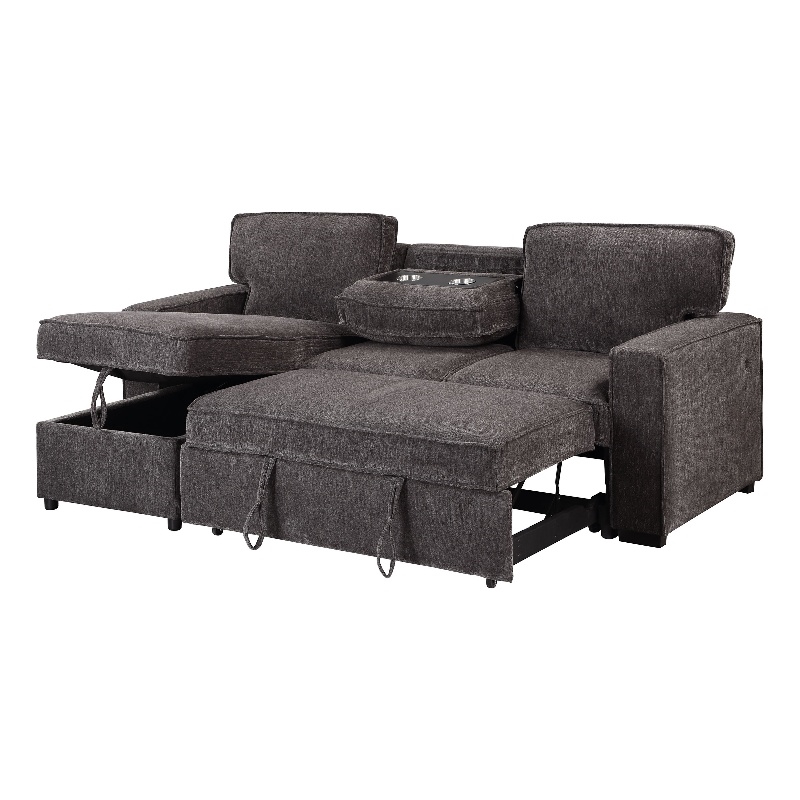 Global Furniture USA U0203 Dark Gray Fabric Pull Out Sofa Bed