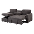Global Furniture USA U0203 Dark Gray Fabric Pull Out Sofa Bed