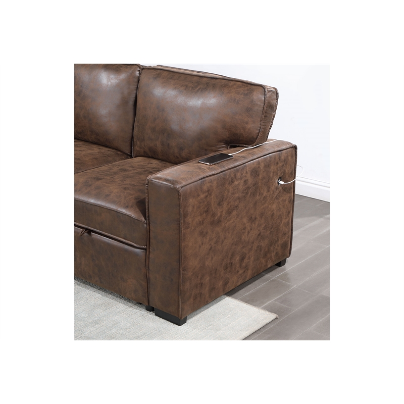 Global Furniture USA U0203 Coffee Fabric Pull Out Sofa Bed