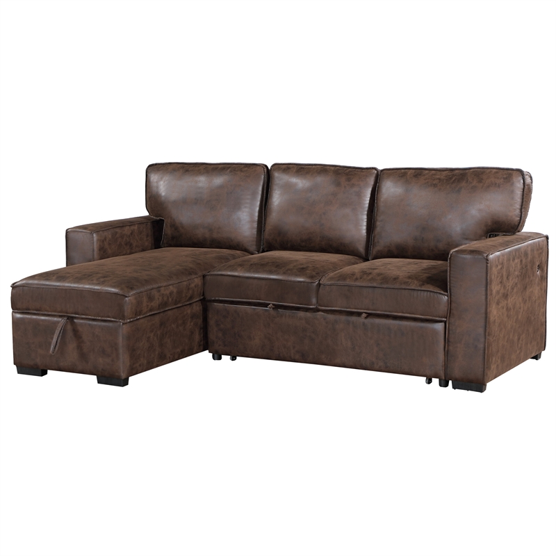 Global Furniture USA U0203 Coffee Fabric Pull Out Sofa Bed