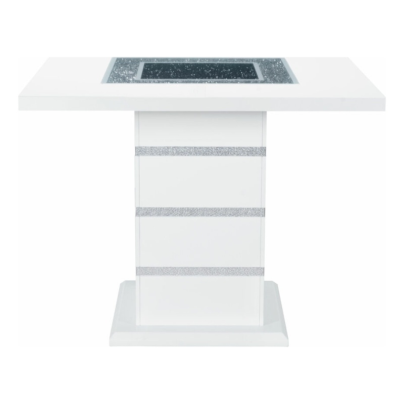 Global Furniture USA Monaco High Gloss Wood White and Light Gray Bar Set