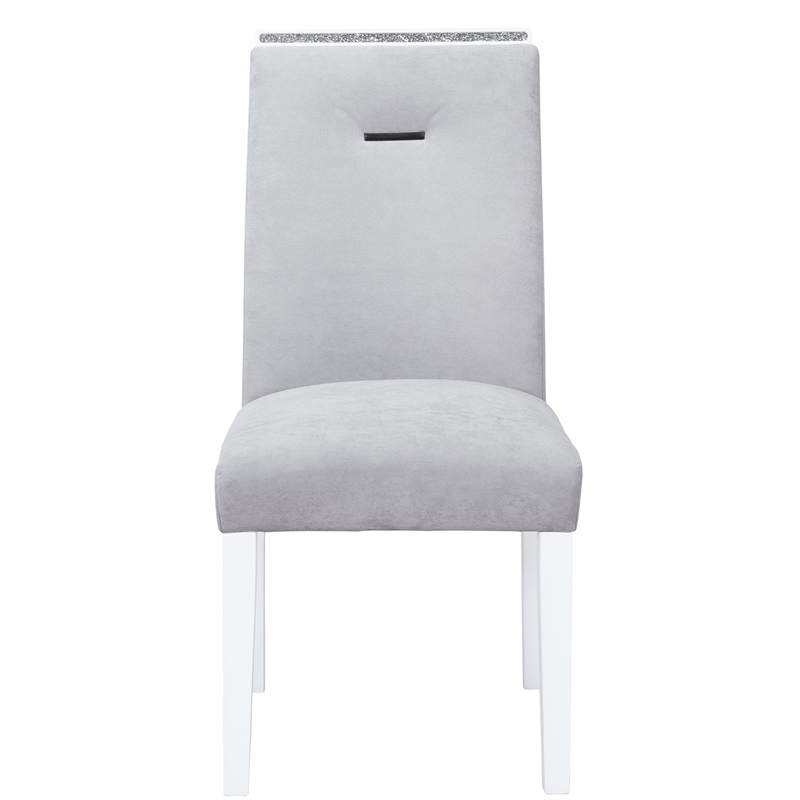 Global Furniture USA Monaco Wood 5pc White and Light Gray Dining Set