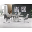 Global Furniture USA Gray Stainless Steel D844 Dining Table and D1119 Chair