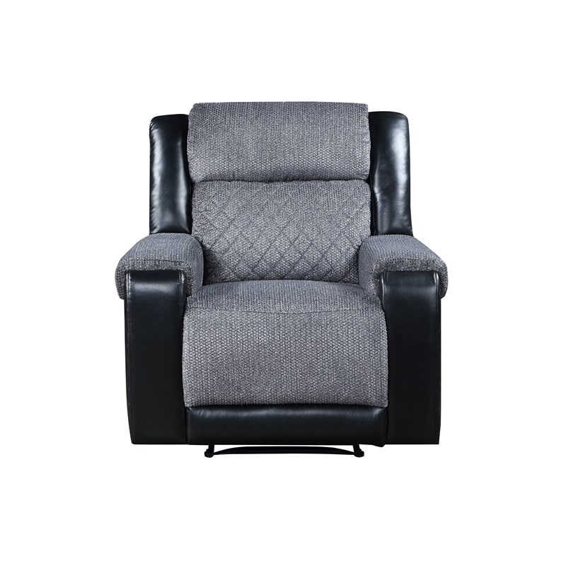 Global Furniture USA U5914 Gray/Black Fabric Recliner