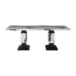 Global Furniture USA Black/White D12DT Faux Marble Top Dining Table